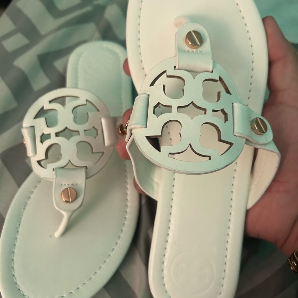 white tory burch sandals
